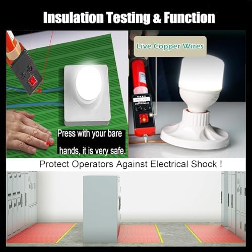 High Voltage Insulated Rubber Floor Mat, 6-35 kV Electrical Safety Mat for Home & Commercial Use, Non-Slip, Cuttable Switchboard Matting (7.6m x 5mm/25ft x 0.2in)