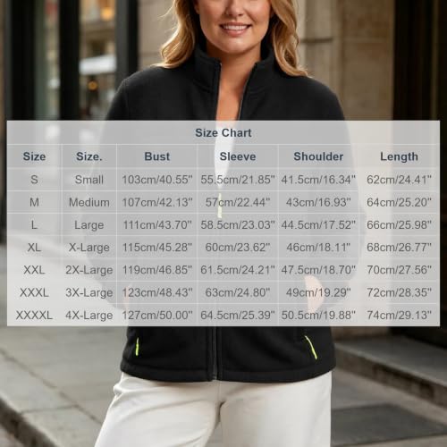 Womens Fleece Jacket Full Zip Stand Collar Plus Size Fall Winter Coat - image 4