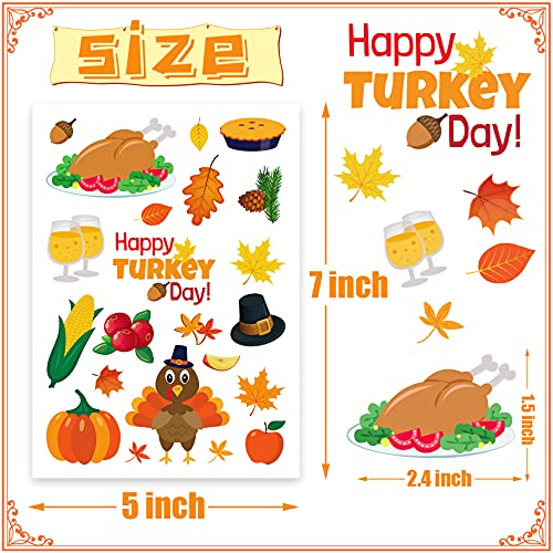 MISS FANTASY Thanksgiving Stickers for Kids Fall Stickers Happy Thanksgiving Turkey Stickers for Cards Turkey Stickers for Kids Envelope Thanksgiving Party Supplies — view 2