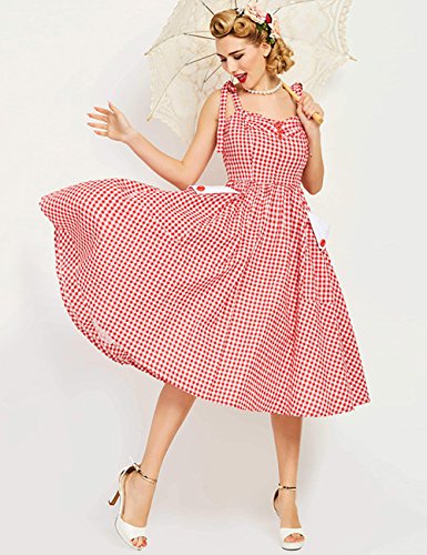 VKStar - Vestito - linea ad a - a quadri - Senza