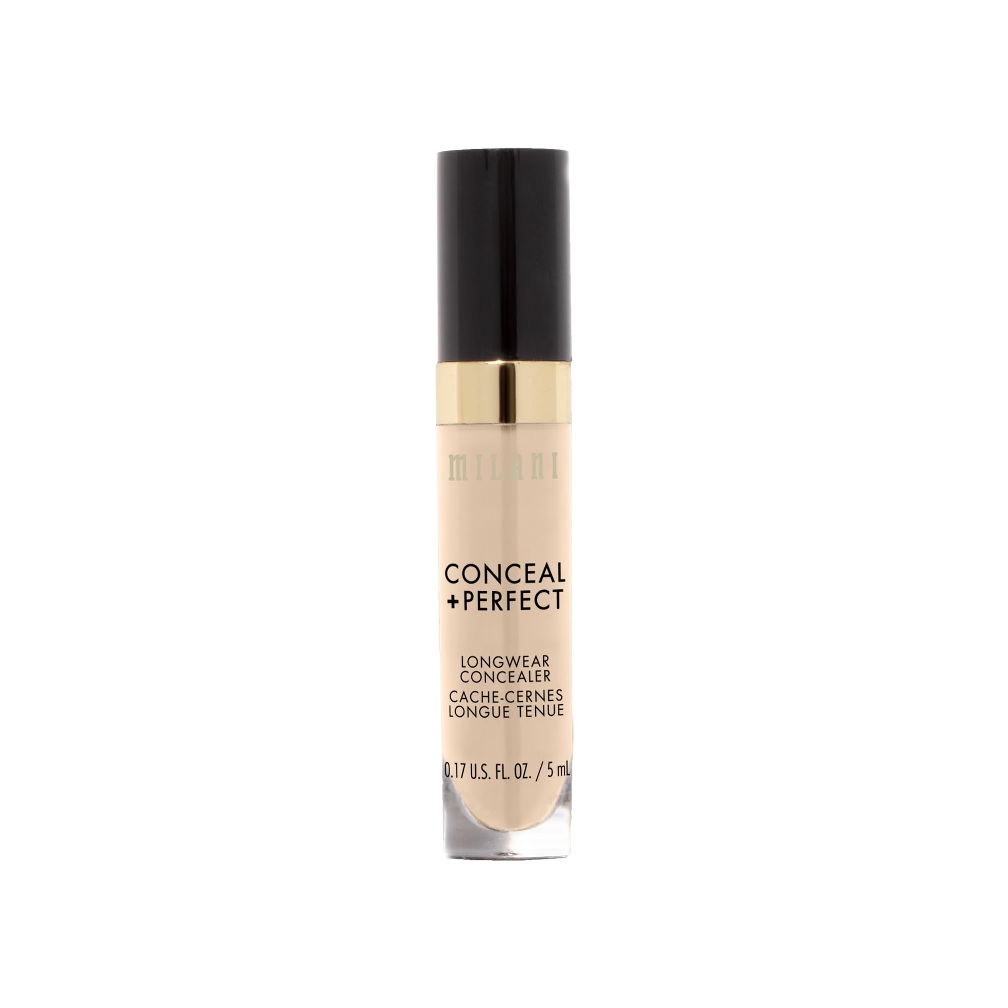 Milani Conceal + Perfect Longwear Concealer Full Coverage Infused with Hyaluronic Acid & Vitamin E, Cover Dark Circles, Blemishes & Skin Imperfections for Long-Lasting Wear - Medium Beige