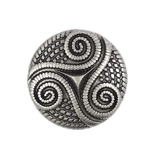 Image of Bezelry 12 Pieces Roped Celtic Triple Spiral Metal Shank Blazer Button. (Gray Silver, 18mm)