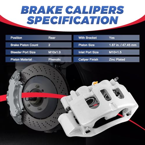 Image of 18B5306 18B5307 Rear Disc Brake Calipers Compatible with 2011-19 Silverado
