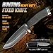Hunting Knife with Sheath Survival Knives for Men - Best Tactical Camping Hunting Hiking Knife - Bushcraft Field Gear Accessories Tool - Fixed Blade Sharp Knofe with Rubber Handle for Men 148109