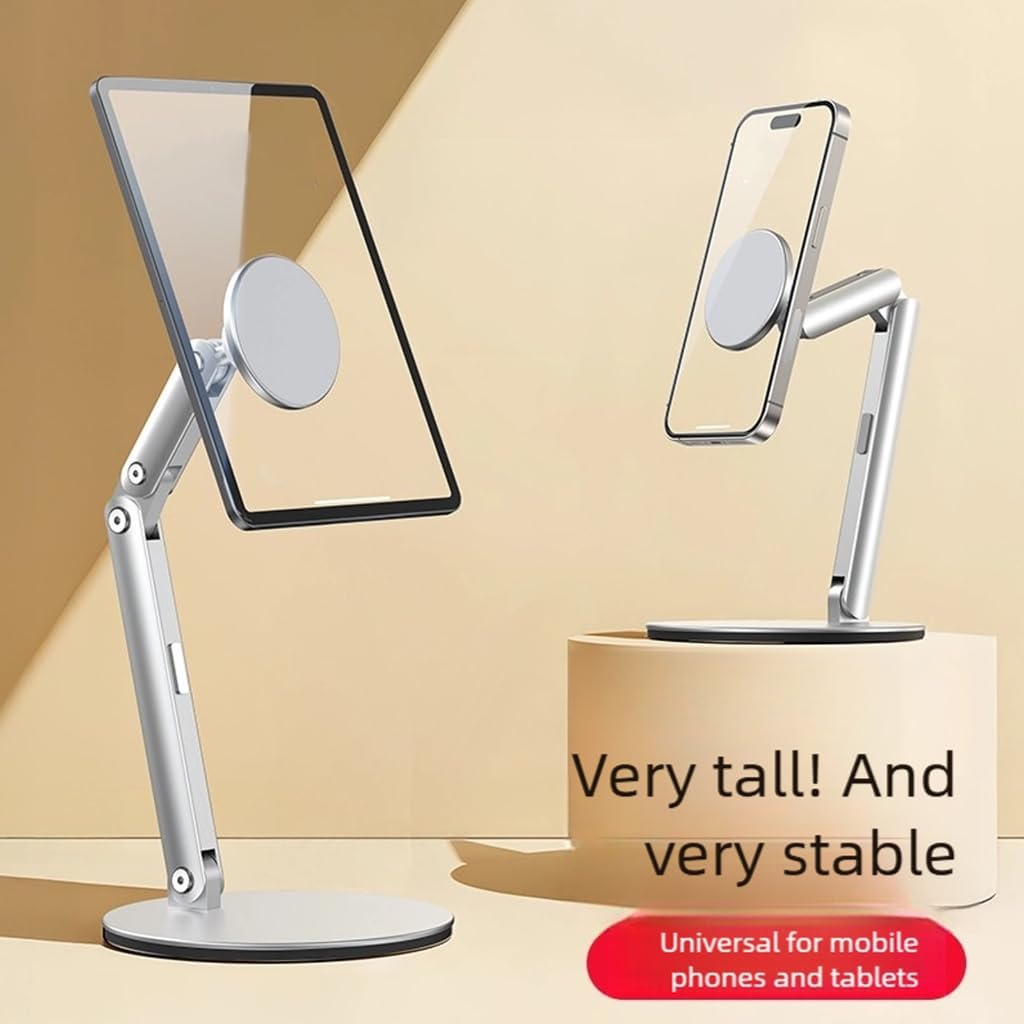 Multiple Angle Aluminum Phone Mount with Magnetic Attachment 360 Rotation Mobile Phones Bracket for 4 to 7 Inch Screens image 2