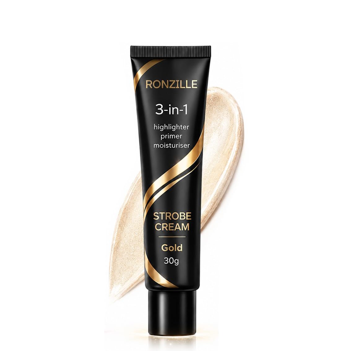 Ronzille Gold Strobe Cream 30g | 3-in-1 Highlighter Primer Moisturiser | Instant Glow Makeup Base | Lightweight Hydrating Illuminator for Face | Long Lasting Radiance for Women & Girls-image-21
