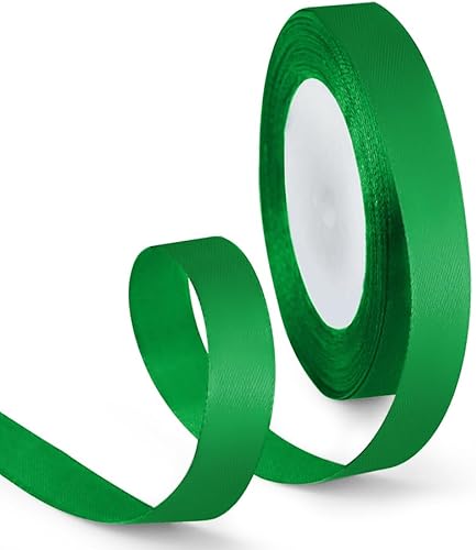Cinta de satén verde de 58 pulgadas x 25 yardas, rollo de cinta de satén de poliéster, cinta de tela sólida para envoltura de regalos, decoración de