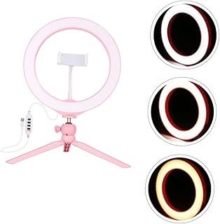 Didiseaon 1 Set photography fill light portable phone tripod tabletop tripod phone selfie light ring light for phone dimmable fill adjustable stand ring light Phone Holder Ring light LED abs