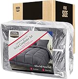 Utopia Bedding Comforter Set (King/California King, Grey) with 2 Pillow Shams - Luxurious Brushed Microfiber - Down Alternative Comforter - Soft and Comfortable - Machine Washable