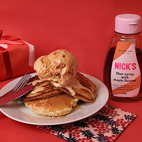 NICKS Fiber Sirup mit Ahorngeschmack, Maple syrup, ballaststoffreiche natürliche Keto Süßstoff ohne Zuckerzusatz, Glutenfrei, Low carb Vegane Zuckerersatz (300g)