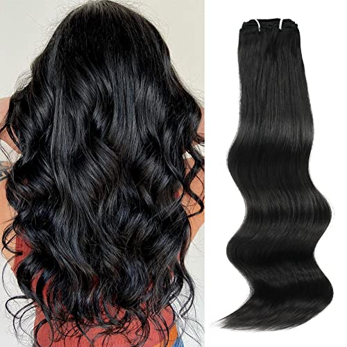 ABH AMAZINGBEAUTY HAIR Thick Hair Extensions Human Hair Remy Clip ins for a Full Head, Double Weft 7 Pieces with 17 Clips Silky Straight Soft Hair, Color 1 Jet Black, 125 Gram 14 Inch