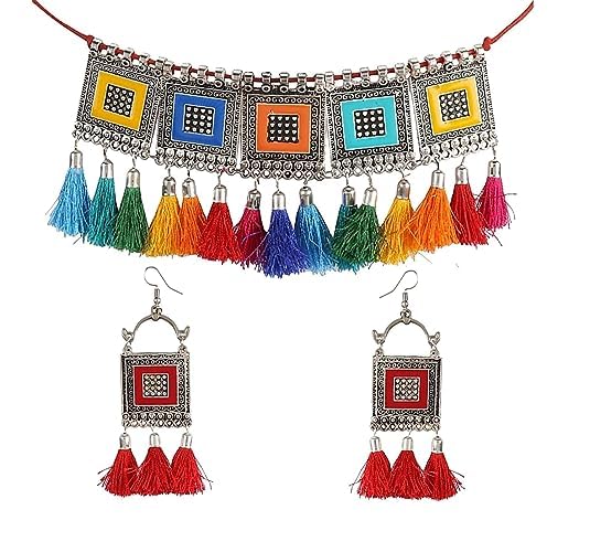 PUJVI Fashions Multicolor Tessal Choker Necklace set for girls or womens. (B0CDGHXHCY) Amazon Price History, Amazon Price Tracker