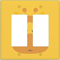 Vista 39 de Cubierta de interruptor de luz dúplex de elefante de dibujos animados de 1 banda, cubiertas de enchufe, placa frontal decorativa para receptáculo