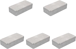 Diecast Stomp Case 5pcs Switch Instrument Case Pedal Aluminium for Guitar Enclosure Silver Aluminum Metal Effect Cases Diecast Accessory Replacement Storage Multi Music Effects