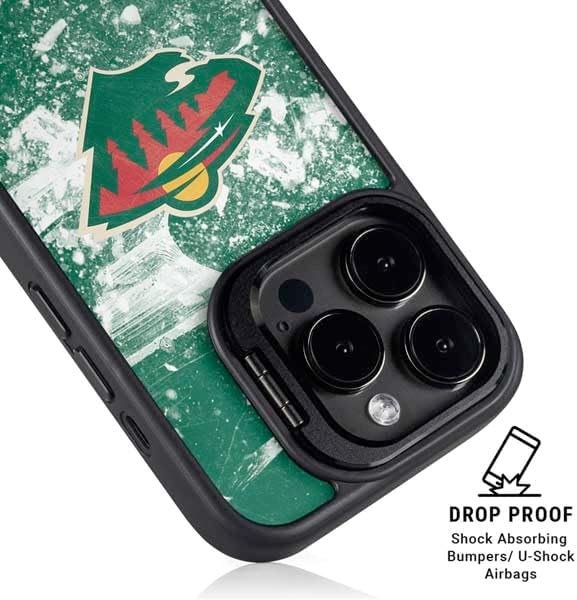 Skinit Kickstand Phone Case Compatible with iPhone 14 Pro Max - Officially Licensed NHL Minnesota Wild Frozen Design