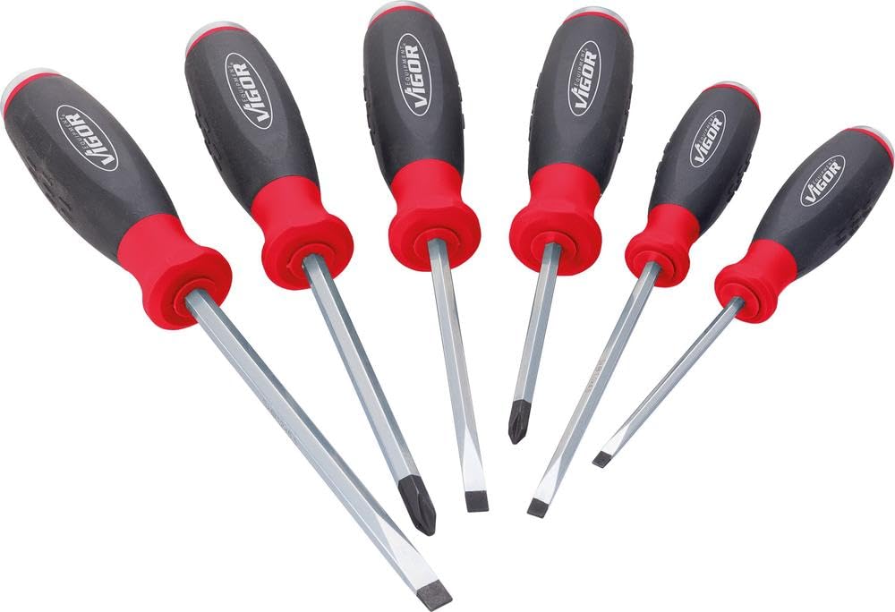 Vigor Vigor_V3562 Screwdriver Set including Impact Cap, Multicolor, Set 6 Teilig