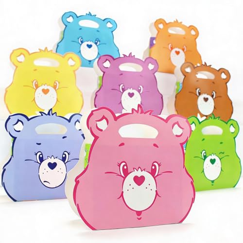Care Bears™ Cardstock Party Favor Boxes, 11" x 9", 8 Count, Colorful Treat Boxes for Birthday Celebrations & Goodie Bags