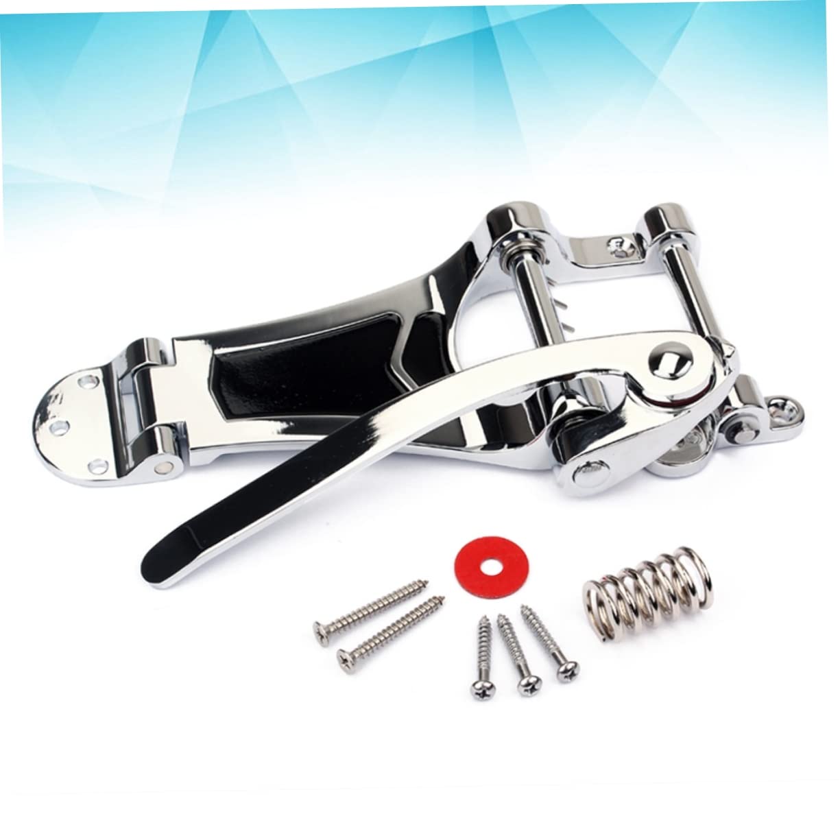 Ponte Tremolo Vibrato Ga409 per Chitarra Elettrica Argento | Set Tailpiece in Metallo, Leggero e Ben Lucidato, Ricambio per Parti Chitarra Elettrica