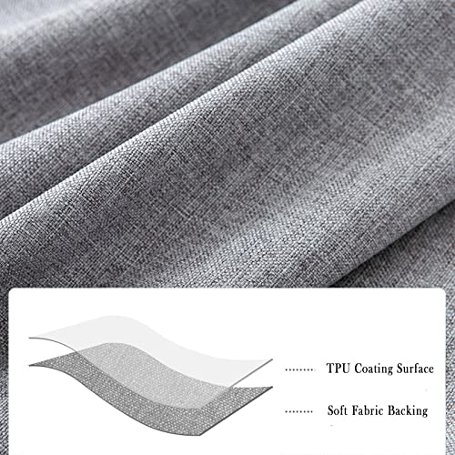 Image of Jeloris Round Waterproof Tablecloth Spill-Proof and Stain Resistant Table Cloth Wrinkle Free Washable Decorative Fabric Table Cover for Kitchen, Dining, Parties, Buffet, Wedding(48 inch, Light Grey)