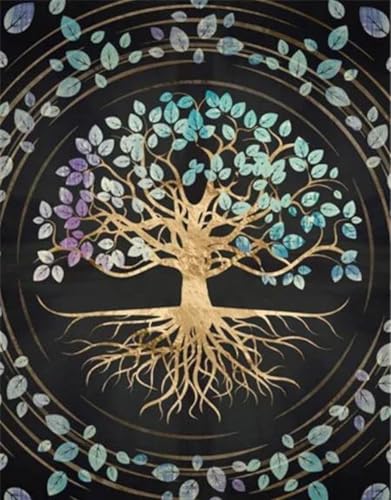 Tableau Abstrait Arbre de Vie pour Habiller un Grand Mur Vide - Toile 60x90cm