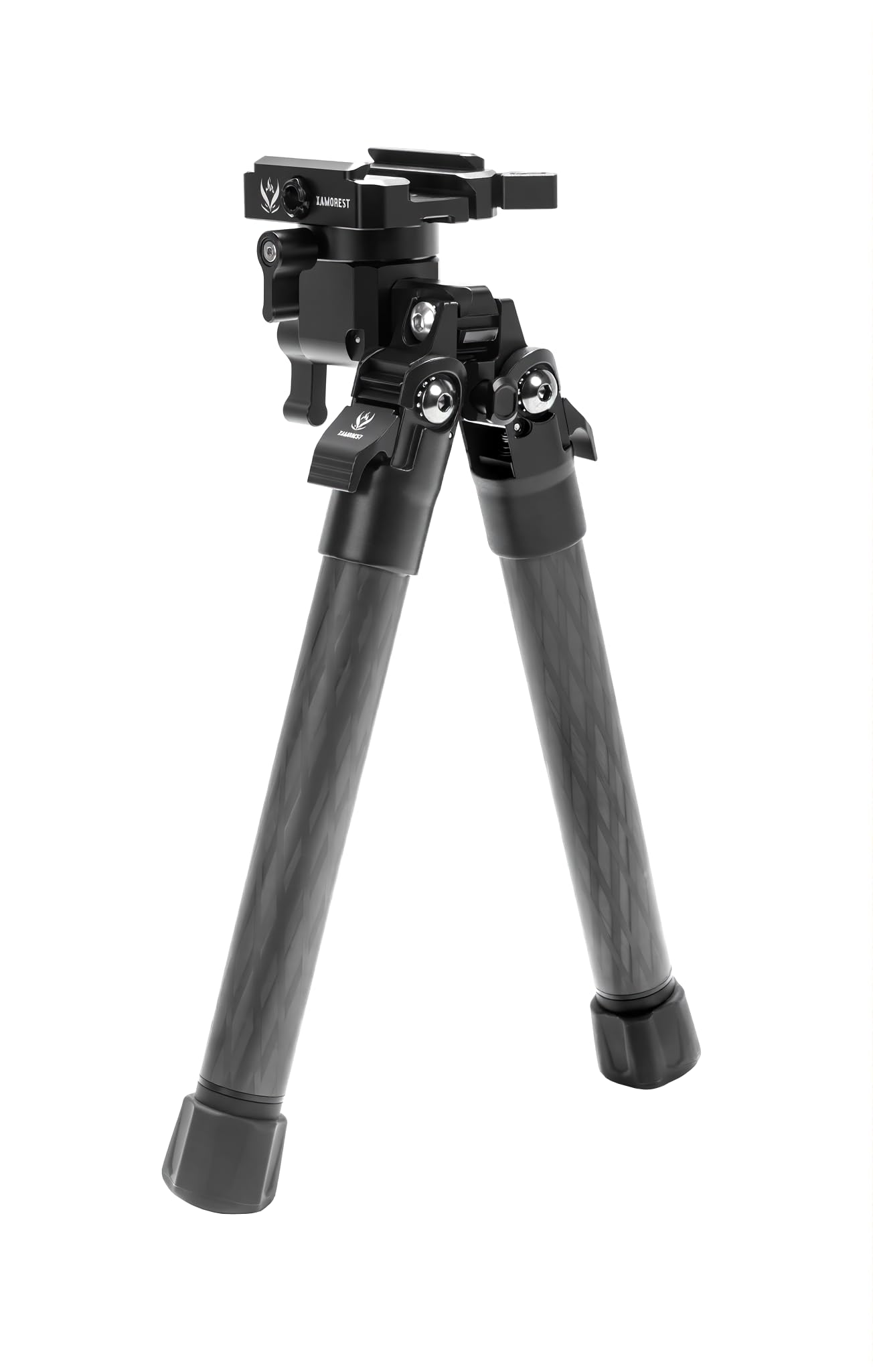 SBP-DP SteadyShot Kohlefaser Zweibein, Picatinny & Arca-Swiss-Doppelklemmung, 360° Schwenk & ±45° Neigungseinstellung, 3 teilige Beine Jagd Zweibein