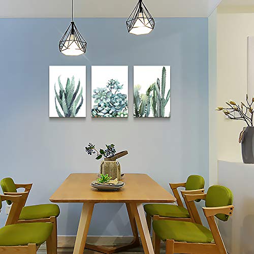 Image of Canvas Wall Art For Living Room Bathroom Wall Decor For Bedroom Kitchen Artwork Canvas Prints Green Plant Flowers Painting 20 inch X 28 inch 3 Pieces Modern Framed Office Home Decorations Family Picture