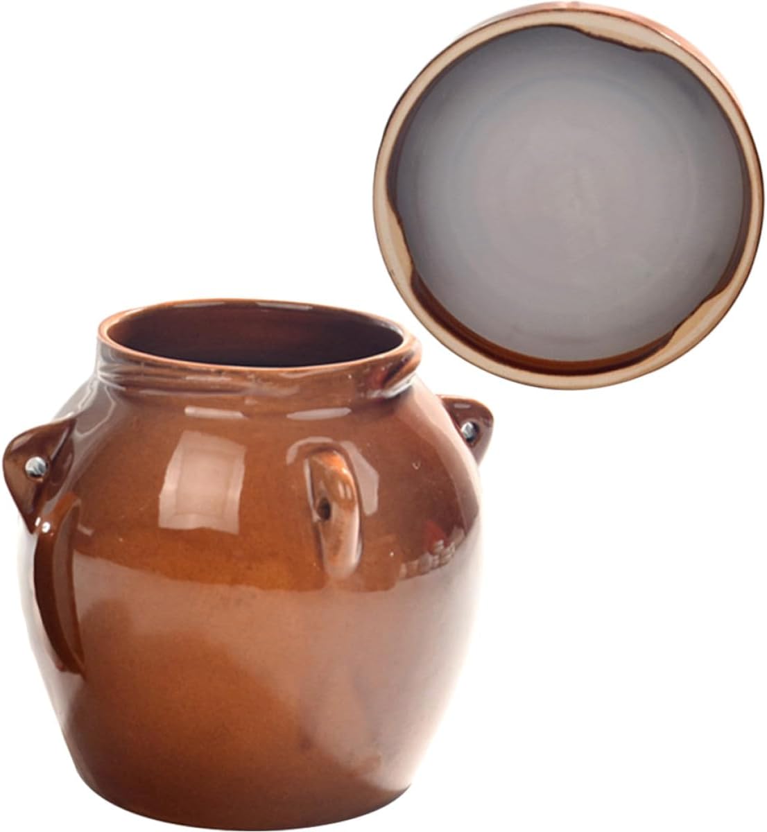 UPKOCH Ceramic Honey Jar Large 1200g Vintage Chinese Pickle Jar Food Storage Container with Airtight Seal for Kitchen Pantry and Fermentation