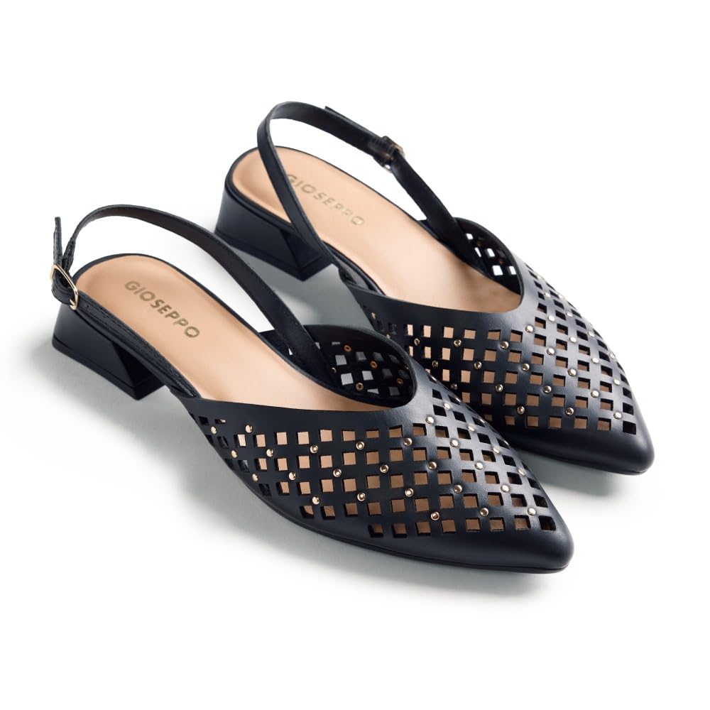 GIOSEPPO Women's Lagos T-Strap, Black/White, 6 UK