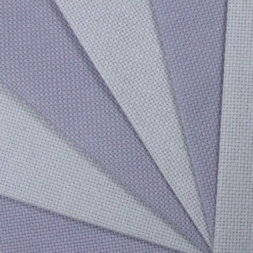 Image of KCS 4 /6 pc of 12 inch x 18 inch(30cmx45cm) 16 Count Cotton Aida Cloth Cross Stitch Fabric (6 pc,Light Grey+Light Steel Grey)