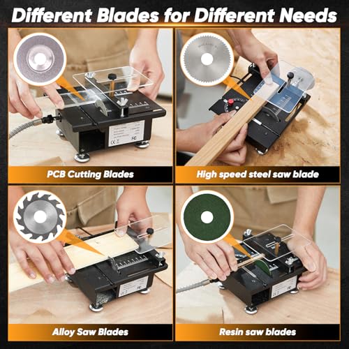 Saker Mini Multi-Functional Table Saw for Crafts - Portable Electric Wood & Acrylic Cutting with Adjustable Speed & Angle