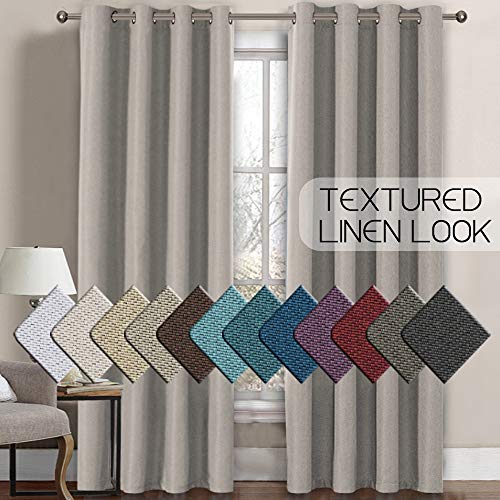 H.VERSAILTEX Linen Curtains Room Darkening Light Blocking Thermal Insulated Heavy Weight Textured Rich
