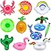 iYinJuan 11PCS Portabibite Gonfiabili per Piscina, Portabicchieri Gonfiabili con Mini Pompa ad Aria, Porta Vasca Galleggiante, Accessori per Piscina per Bambini Festa in Piscina in Famiglia