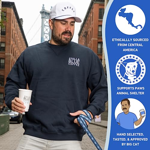 Stella Blue Fresh Ground Coffee - Big Cat Blend - 100% Arabica Medium Roast - Ethically & Sustainably Sourced From Central America - Helps Support Paws Chicago - 12 Ounce Bag #TOP1