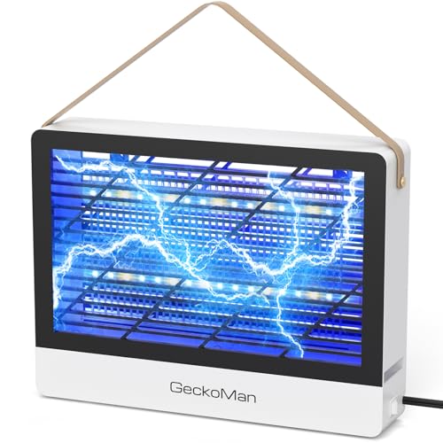 GeckoMan LED Lampe Anti Moustique Mouche Interieur Tue Mouche Electrique Moustique Moucherons Insectes, Tube Hybride Économe Attraction Max • 10 Ans Durée,...