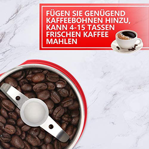 AVNICUD Kaffeemühle, Kaffeemühle Elektrisch, Gewürzmühle, 120g Fassungsvermögen Tragbare Elektrische Propellermühlen für… – Bild 5