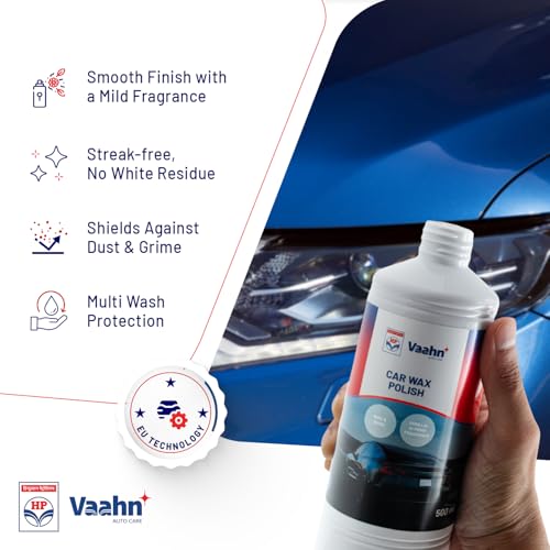 Image of HP Vaahn Car Wax Polish - 500ml | High Gloss Liquid Wax for Deep Shine & Paint Protection | Polish for Car Exterior and Body | Water Repellent UV Protection Formula