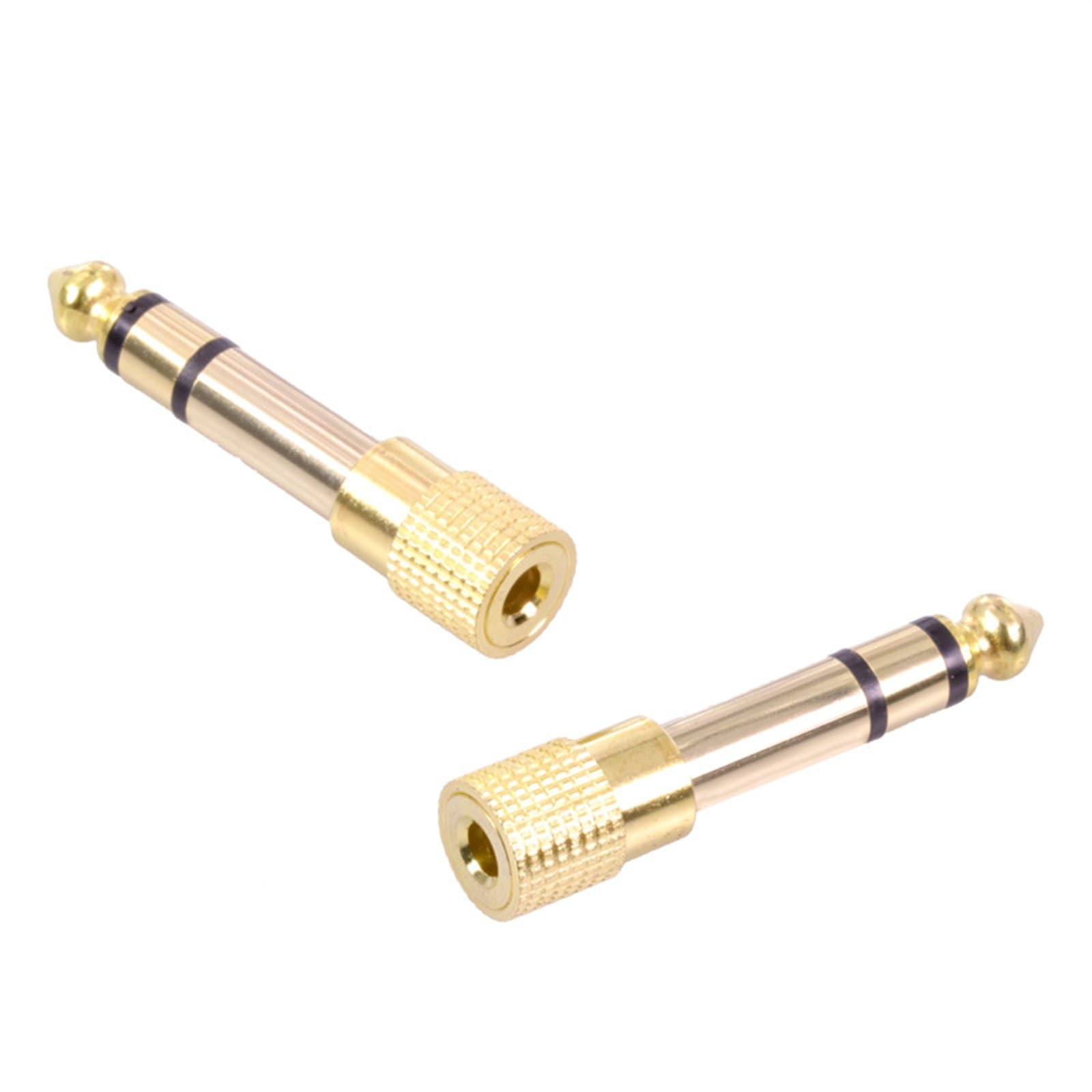Lot de 10 connecteurs stéréo mâles à 3 pôles de 6,35 mm vers connecteur femelle de 3,5 mm