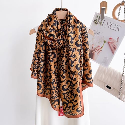 Image of ZDMHSH Fashion Scarves Scarf 100% Silk Feeling Scarf Silk Like Scarves Long Lightweight Sunscreen Shawls for Women