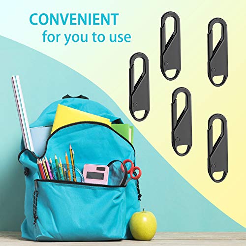 10 Pieces Zipper Pull Replacement Zipper Repair Kit Zipper Slider Pull Tab Universal Zipper Fixer Metal Zipper Head (Black) #TOP6