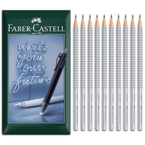 Faber-Castell Grip 2001 Dreieckiger Graphit-Bleistift Umschlag-Geschenkpackung mit 10 Bleistiften (Härtegrad 2B)