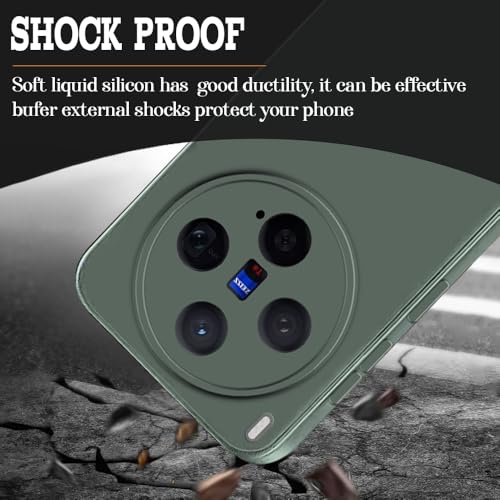 Image of Back Cover for Vivo X300 5G | Full Camera Protection | Premium Liquid Silicon Case | Flexible Bumper Case for Vivo X300 5G (Military Green)