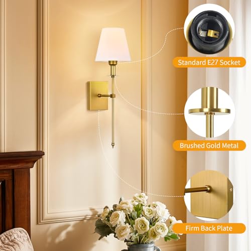 Lámpara de pared interior LED sin cables para lectura nocturna 4