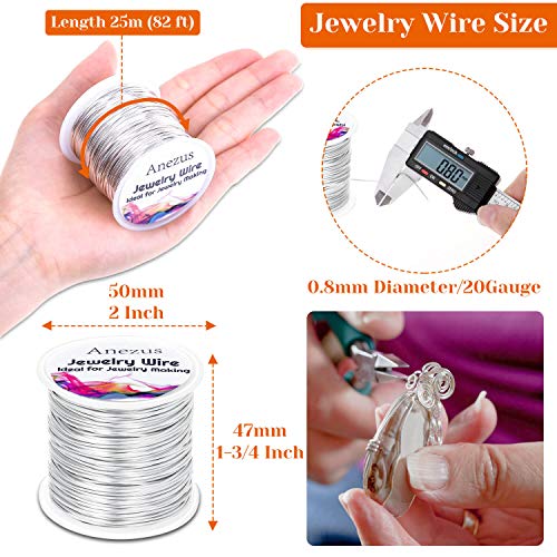 anezus 20 gauge jewelry wire 28 yards craft wire tarnish resistant copper beading wire for jewelry making supplies and craftingsilver