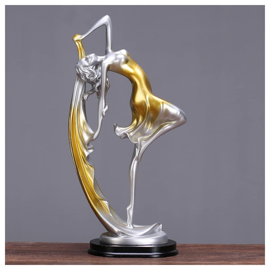 GHKryD statue, Resin Girl Ornament Sculpture Reading A Book Gifts for Readers Lovers Teens Table Living Room(Style1 Yellow)