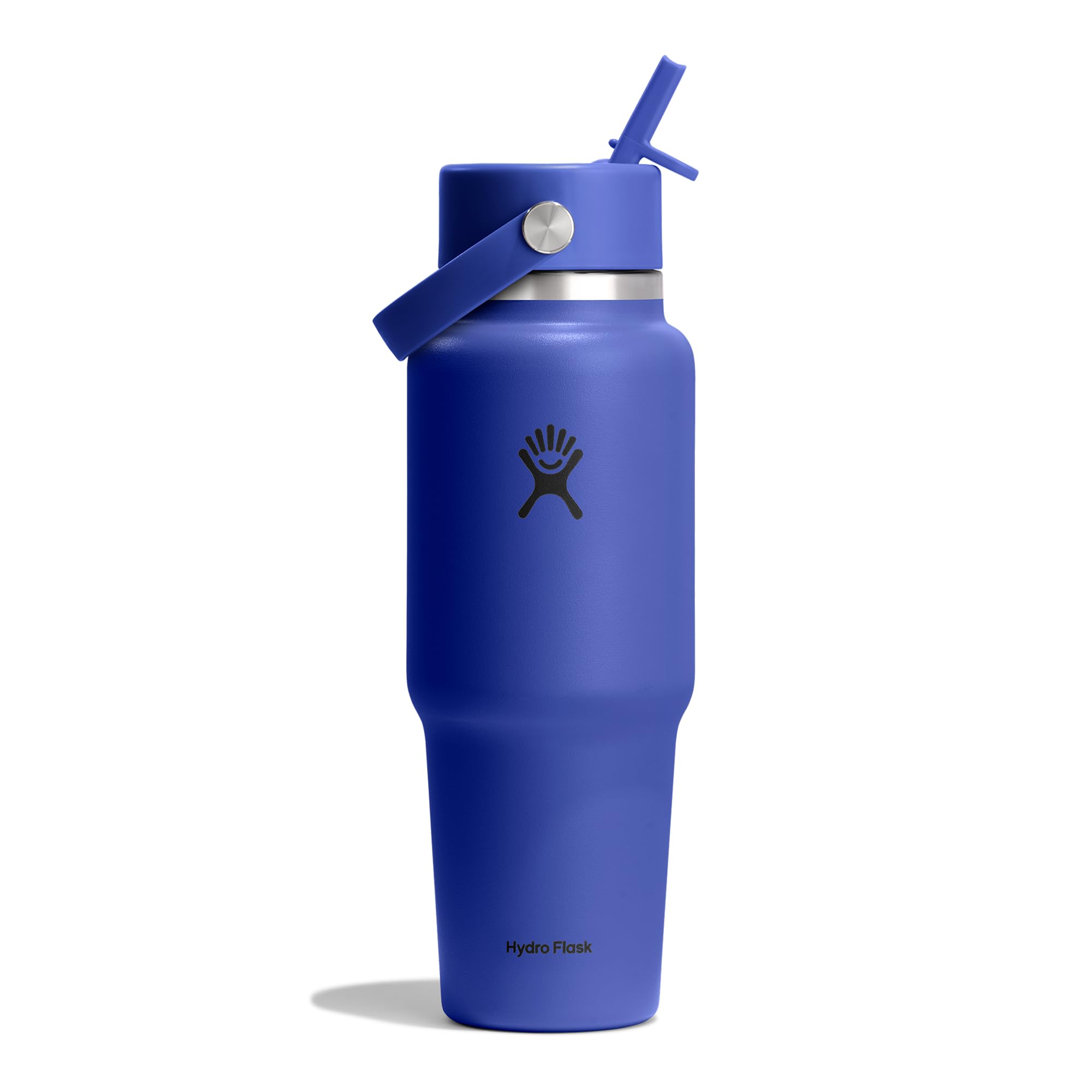 Hydro Flask Travel Water Bottle - Insulated Stainless Steel - Wide Straw Lid, Non Spill, Leakproof in 32 Oz Capri Blue