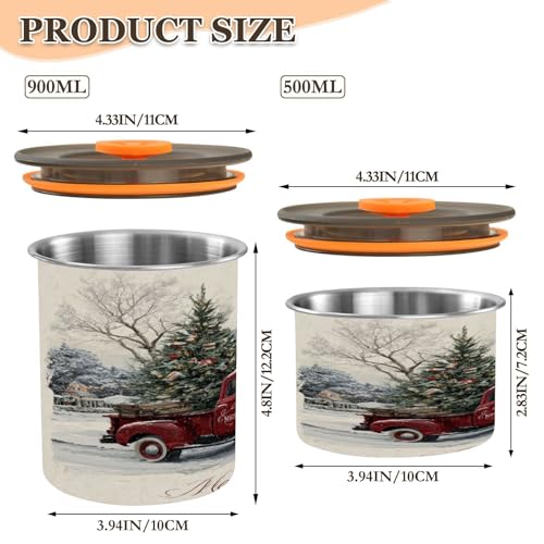 Envase para café rojo Xmas 500ml acero inoxidable miniatura 2