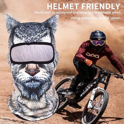 Image of 3D Cat Ski Balaclava Sheisty Face Mask with Ears Cute Animal Ski Mask Suitable for Music Festivals Raves Party Activities