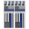 Biomar Labs 10 x PVC Autocollant Voiture Auto Moto Drapeau National USA Etats Unis Thin Blue Line Flag D 37