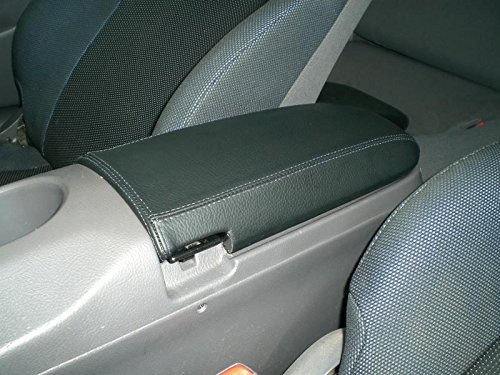 RedlineGoods armrest Cover Compatible with Toyota Celica 2000-06. Tailor Made - not Universal. Genuine top-Grade Italian Black Leather with Blue Thread