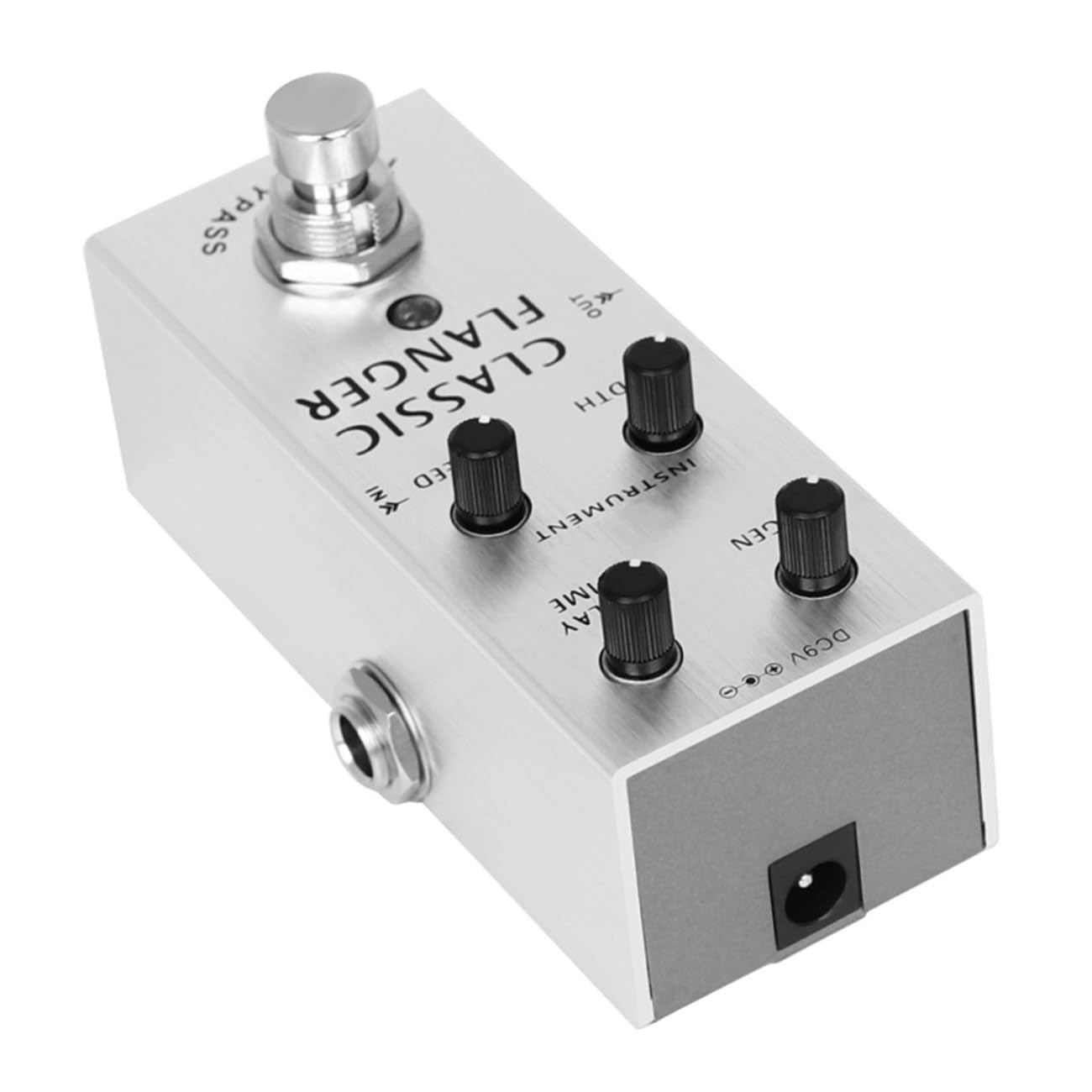Pedale Flanger per Chitarra Elettrica, Effetto Metal Professionale | Argento, Struttura in Metallo, Uso in Performance , Formato Leggero per Musicisti e Apprendisti